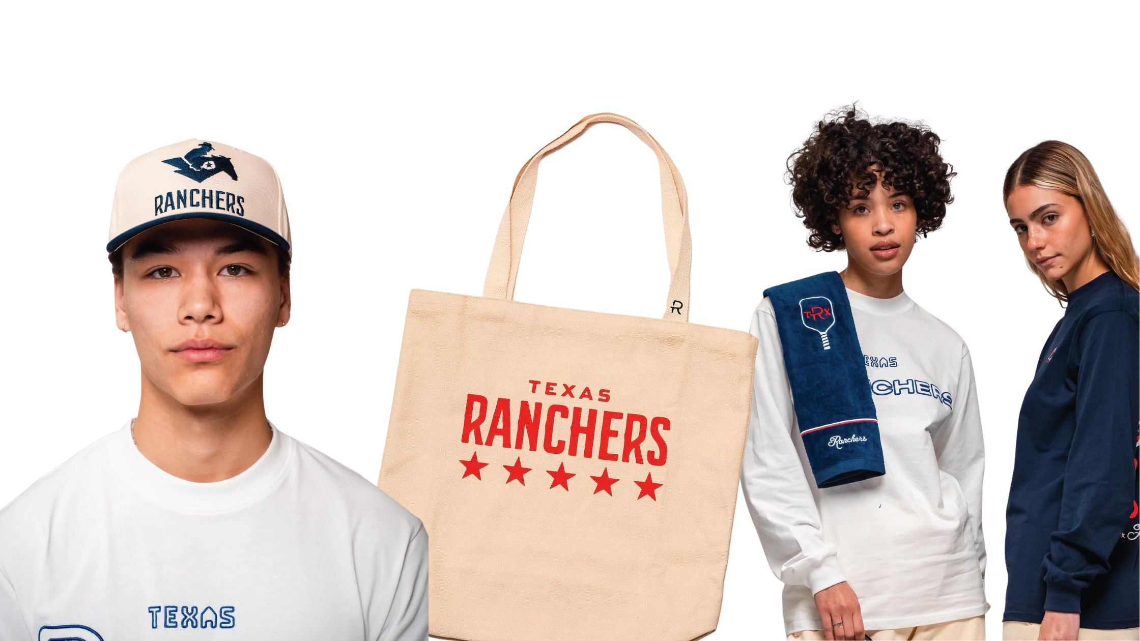 a group of young people in Texas Ranchers logo shirts, with towels and tote bags