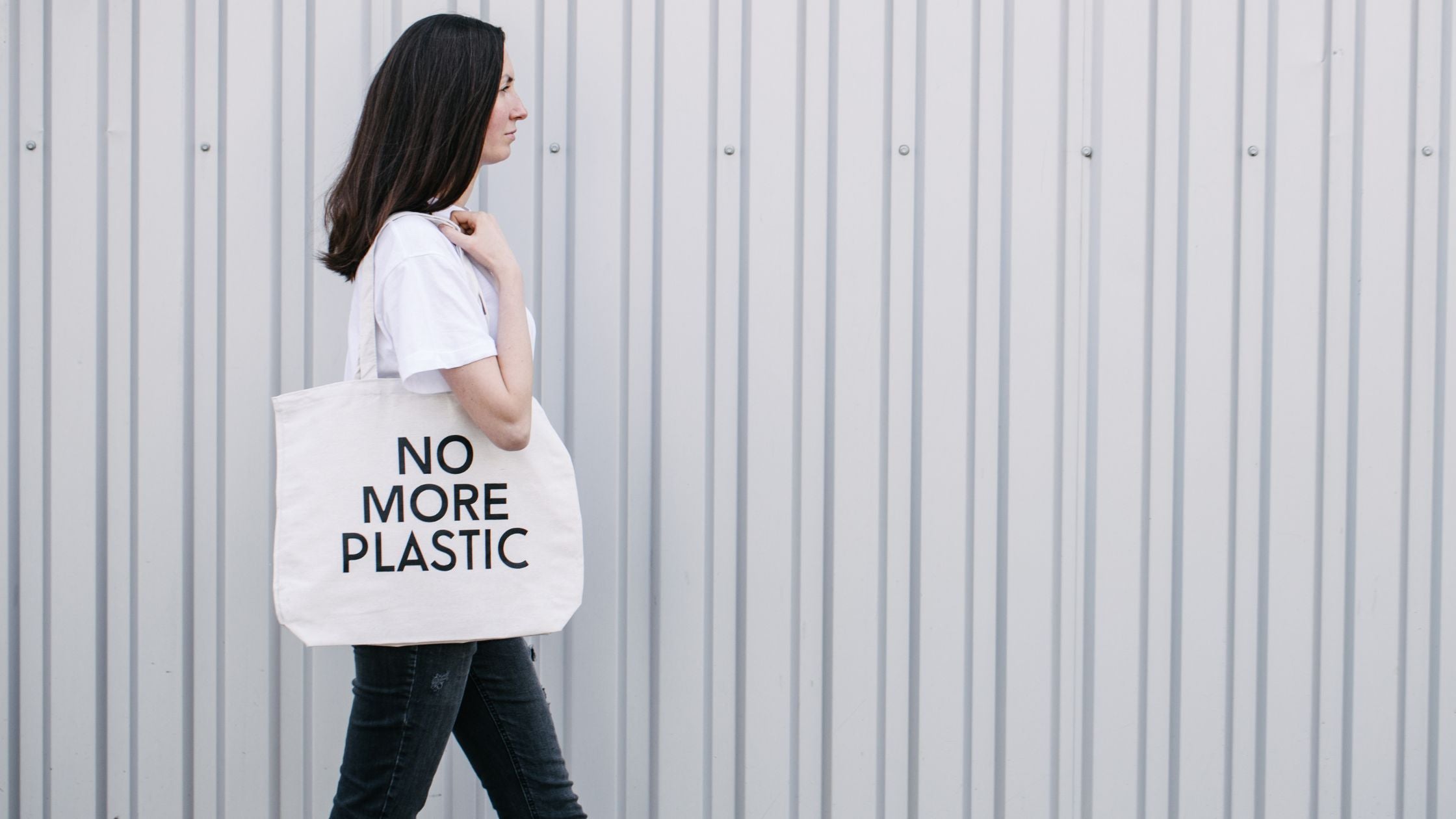 an environmentally friendly tote bag, promoting a plastic-free lifestyle